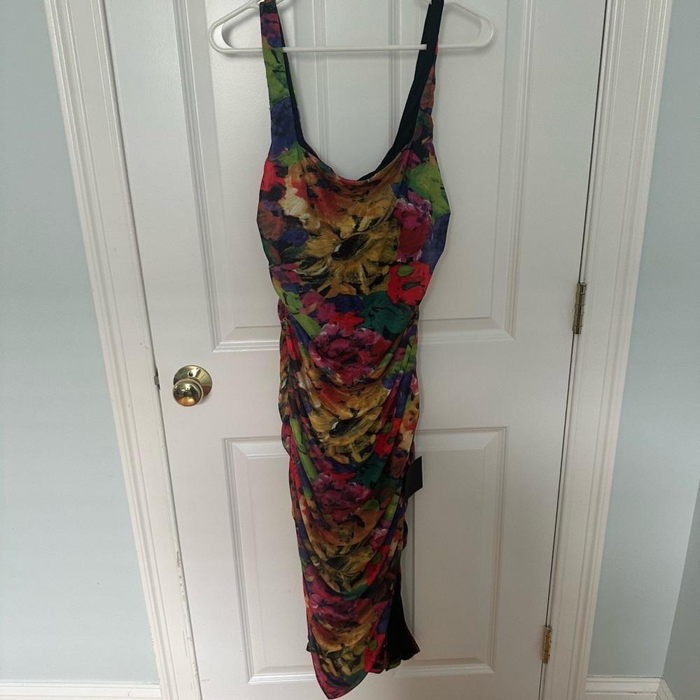 Lulu's Vibrant Floral Midi Dress